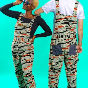 Unisex Festival Overalls, African Print Dungarees, Pride Outfit, Colourful Festival Dungarees, Overalls Men, Hippie Overalls, Rave Wear