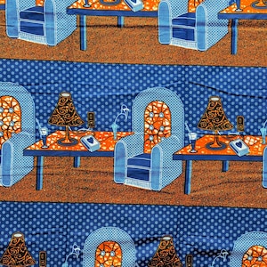Armchair African Fabric, Ankara Fabric By The Yard, Colourful Fabric, African Wax Print, Upholstery Material, 100% Cotton, Armchair Cover image 1