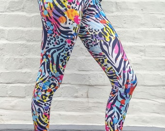 Luscious Leggings, Yoga Pants, Colourful Leggings, Hippie Clothing, Party Meggings, Patterned Leggings, Leopard Print Leggings, Boho