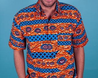 Eye Ankara Shirt, Hawaii Shirt, Men Shirt, Printed Shirt, African Shirt, Tropical Shirt, Beach Shirt, Festival Shirt, Cotton Shirt, Unique