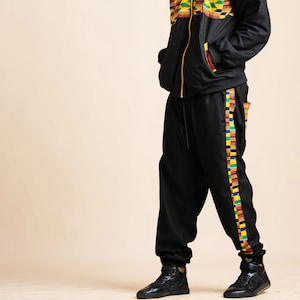 Kente Track Pants, African Print Trousers, Unisex 90s Clothing, Festival Clothing, Rasta Pants, Reggae Clothing, Kente Cloth, Rave Tracksuit