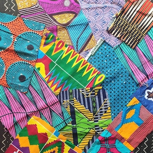 Retales de estampados africanos, telas africanas estampadas para patchwork, telas Ankara coloridas, telas africanas, acolchado, retales de estampados de cera, telas recicladas