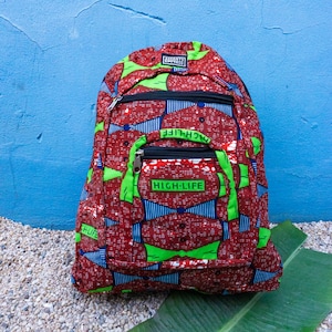 Ethnical Backpack, Red Backpack, School Backpack, African Printed Backpack, Colorful Backpack, Ankara Backpack, College Backpack