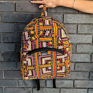 Pink Kente Backpack, African Print Backpack, African Bags, Colourful School Bag, Ankara Print Bag, Pink Backpack, Colourful Bag, Rucksack