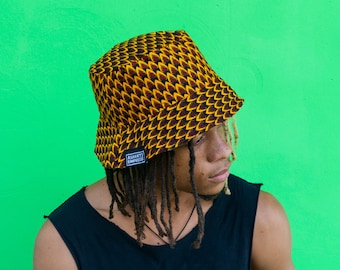 Poppin Panda Bucket Hat,  90's Bucket Hat, Colourful Sun Hat, African Bucket Hat, Retro Bucket Hat, Gift for Him, Pattern Hat, Trippy Hat