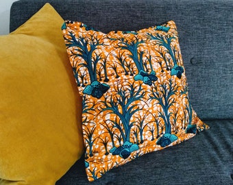 Africa Print Pillow African Fabric Cushion Living Room Etsy