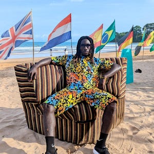 Funky Mens Cargo Shorts, Beach Hawaiian Shorts, Comfy Cotton Shorts, African Print Mens Clothing, Hippie Festival Set - Ashanti Empress image 9