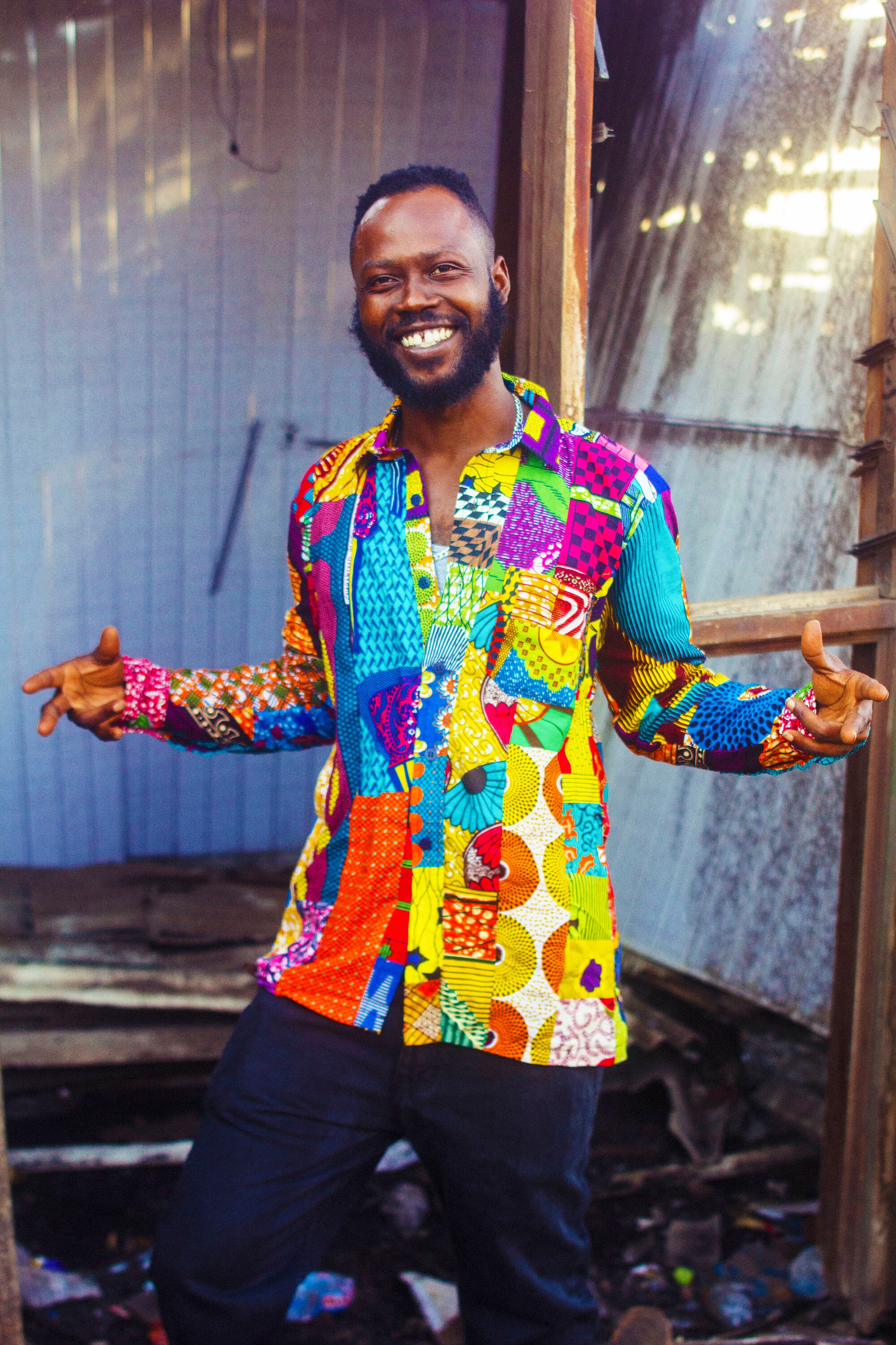 sahara ＊ Patchwork Circular Camisole Patchwork Shirt, African Print Shirt, Ankara Shirt, Festival Shirt