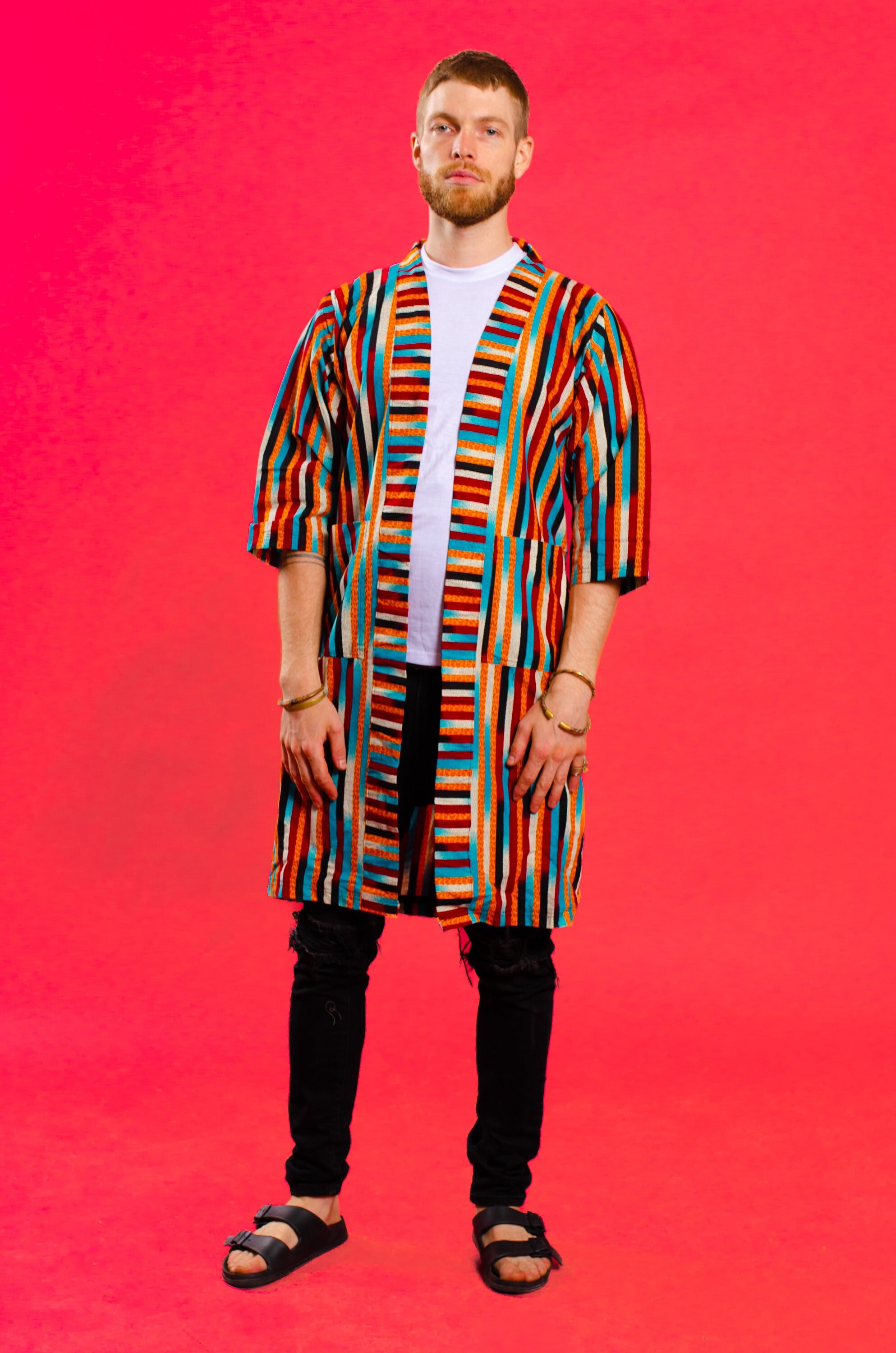 【未使用級】 TTT MSW KIMONO STRIPE SHIRT ストライプ WACKO MARIA(ワコマリア) 24FW STRIPED OPEN COLLAR SHIRT