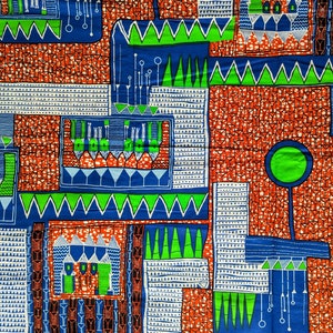 VLISCO Unique Fabric, African Fabric By The Yard, Colourful Fabric, African Wax Print, Dutch Wax, 100% Cotton, Ankara Wall Art, Quilting image 1