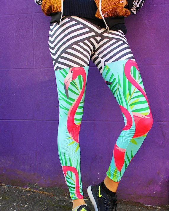 Flamingo Leggings, Yoga Pants, Festival Leggings, Meggings, Women  Activewear, Colourful Leggings, Hippie Pants, Rave Leggings, Yoga Leggings  -  Israel