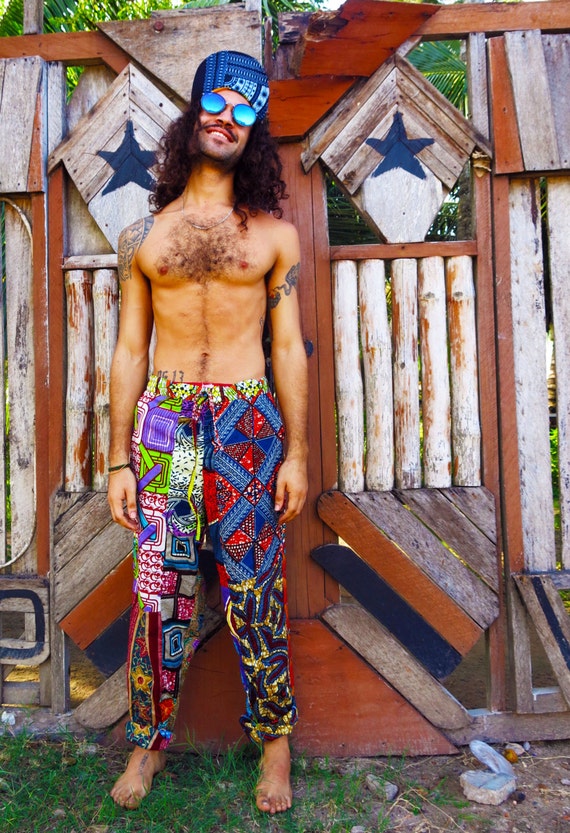 Colour Me Crazy Pants // Unisex Patchwork trousers // African Etsy
