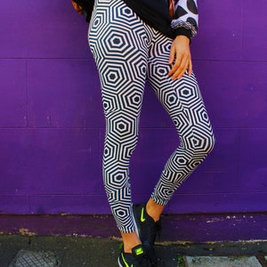 Psychedelic Leggings, Meggings, Yoga Pants, Hippie Leggings, Women Activewear, Rave Leggings, Festival Clothing Women, Funky Leggings image 1