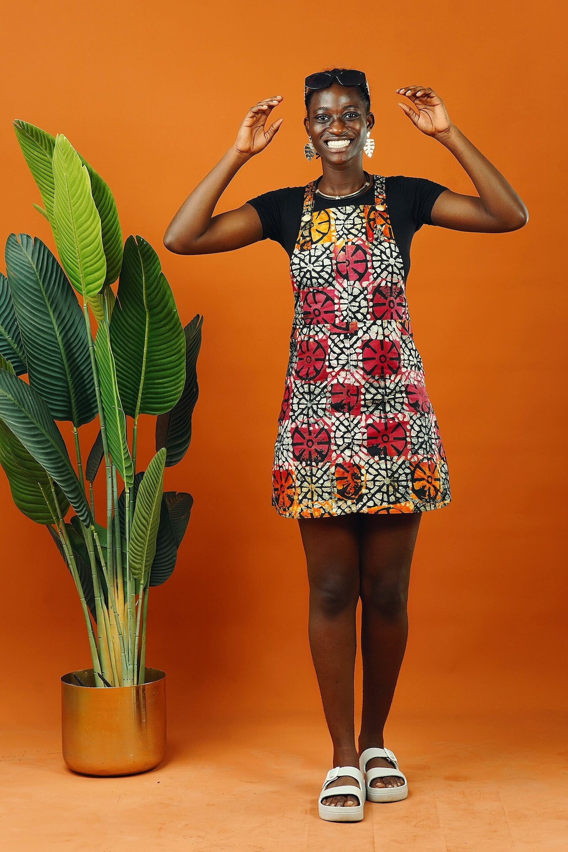 Batik Pinafore Dress African Print Dress Colourful Summer Etsy