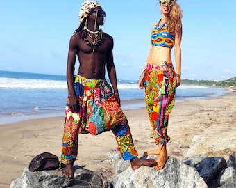 African Print Pants, Harem Pants, Patchwork Pants, Festival Clothing, Aladdin Pants, African Clothing, Harem Trousers, Festival Outfit Men