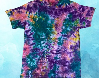 Vibrant Tie Dye Cotton T-Shirt, Hippie Clothing, Festival Outfit, Colourful T Shirt, Psychedelic Shirt, Unisex Plus Size, Rave Accessories
