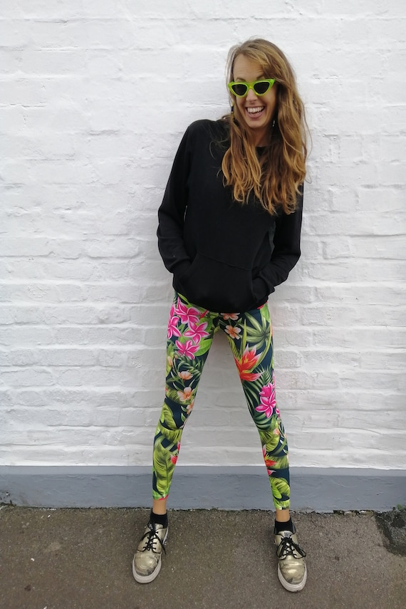 Bloomin' Leggings, Yoga Pants, Colourful Leggings, Hippie Clothing