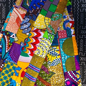 Patchwork African Print Fabric, Ankara Fabric by the Yard, Zero Waste ...