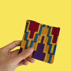 Cartera de tela kente, cartera con estampado africano, cartera para hombre, cartera Ankara, cartera vegana, regalos veganos, cartera de viaje, cartera fina, regalo para él