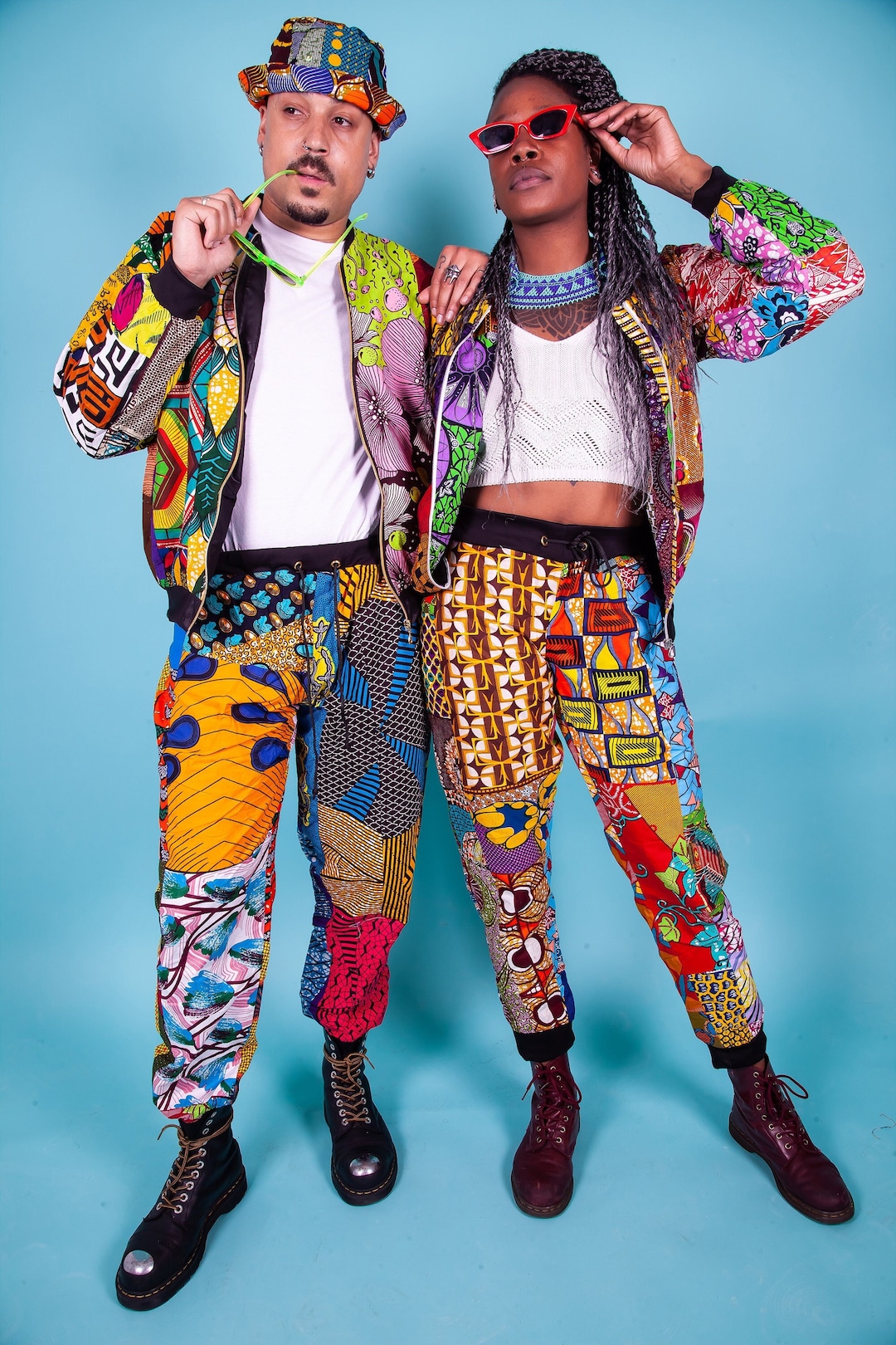 African Ankara Patchwork Trousers for Men Women, Afrocentric