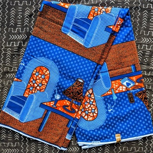 Armchair African Fabric, Ankara Fabric By The Yard, Colourful Fabric, African Wax Print, Upholstery Material, 100% Cotton, Armchair Cover image 2