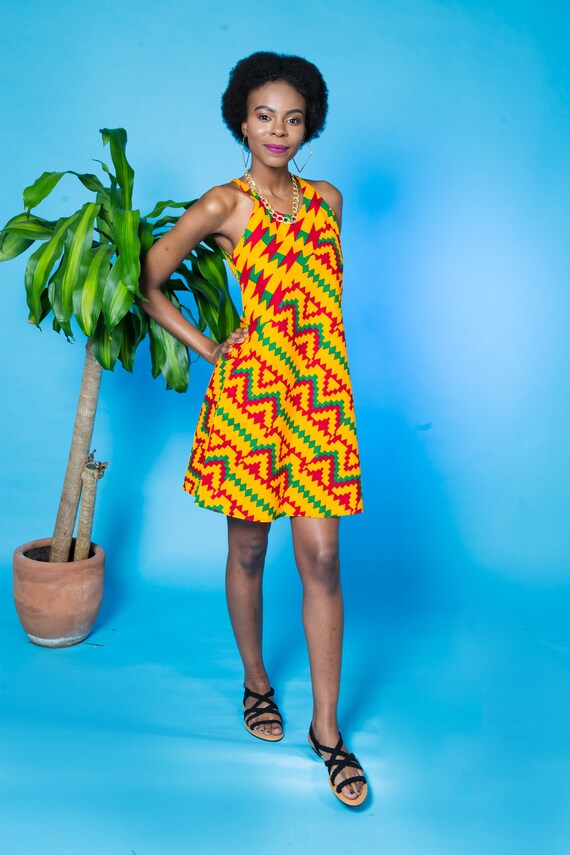 kente print dress