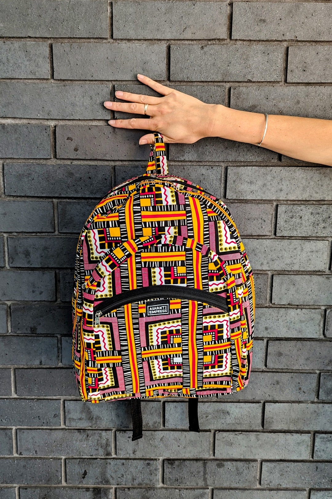 Ethnic Pink Print Pattern Backpack main image 1