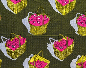 Fruit Basket African Fabric, African Fabric By The Yard, Colourful Fabric, African Wax Print, African Upholstery Material, 100% Cotton