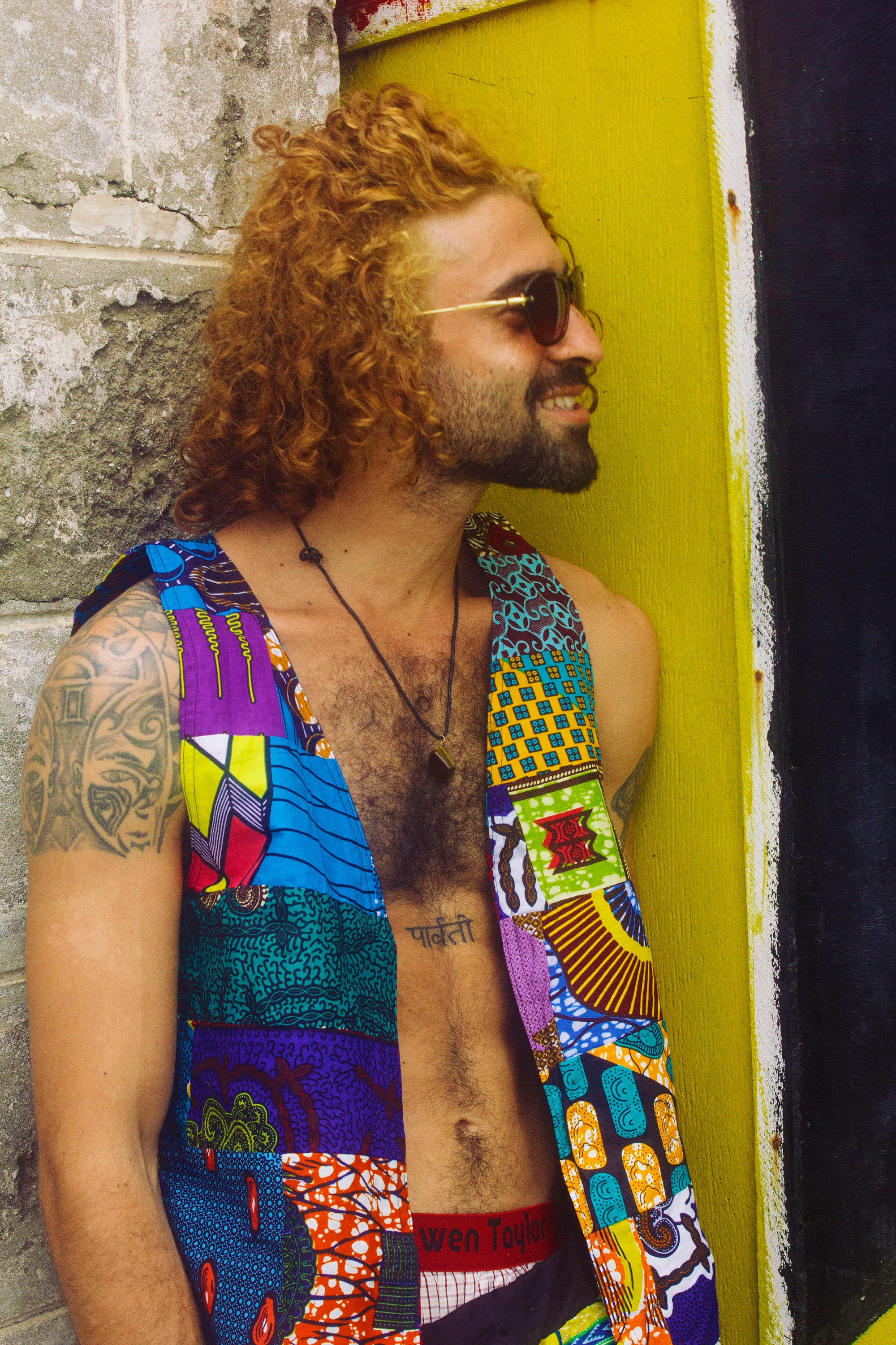 Image of African Print Reversible Vest/Colour Me Crazy Festival Hippie Waistcoat