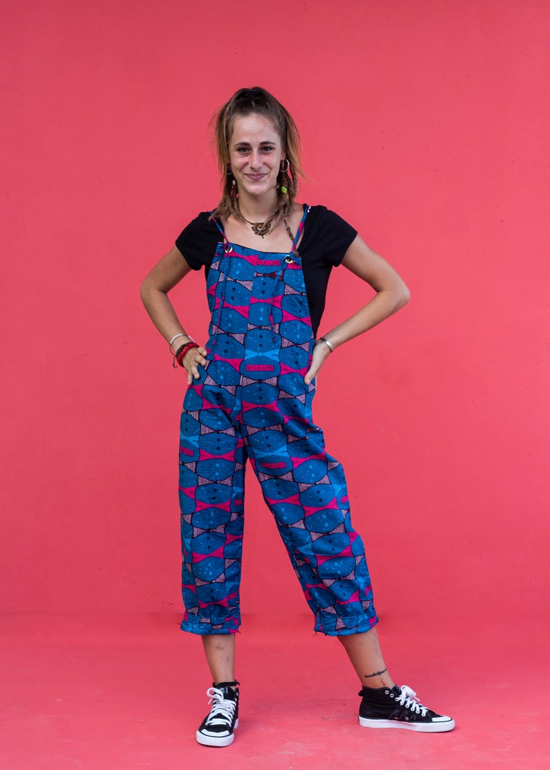 Blue Dungarees Women Cotton Overalls African Dungarees Etsy
