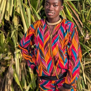Unisex African Print Bomber Jacket – Festival Rave Streetwear