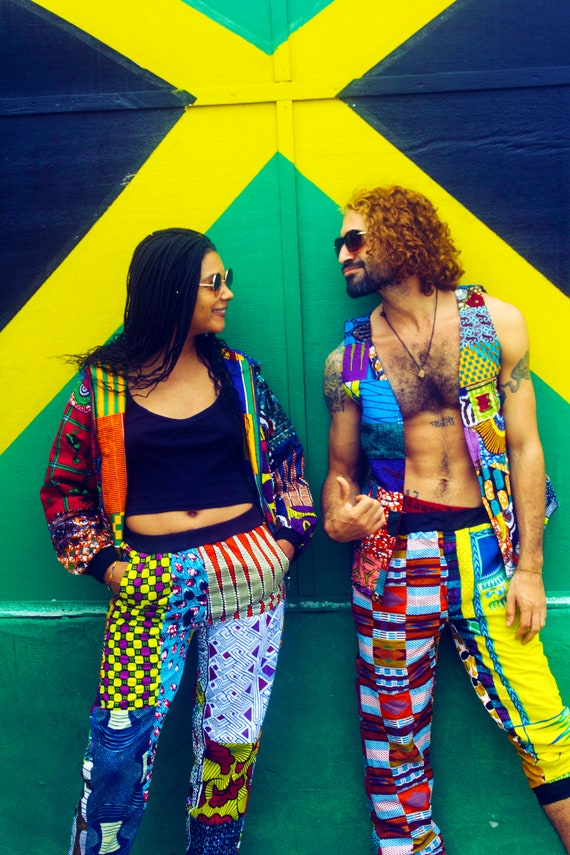 Patchwork Trousers, African Print Pants, Track Pants, Festival