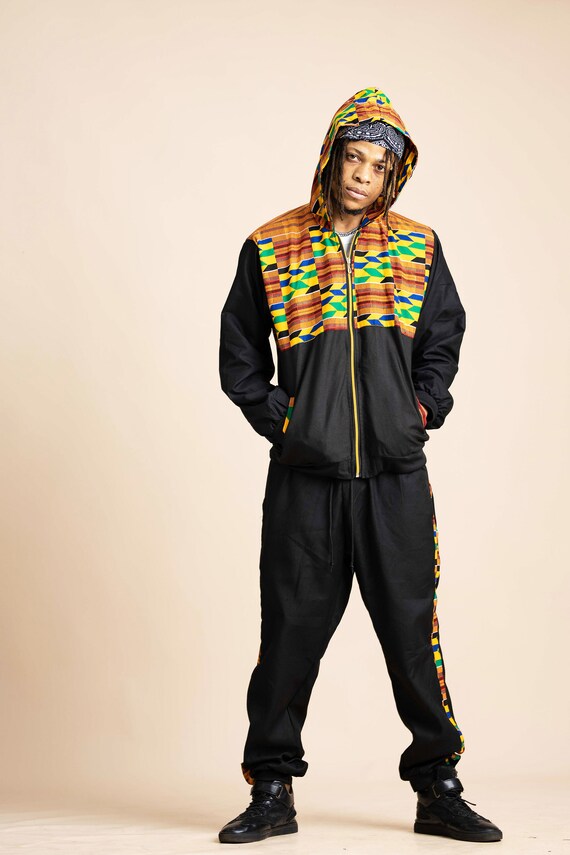 Kente cloth hoodie cheap