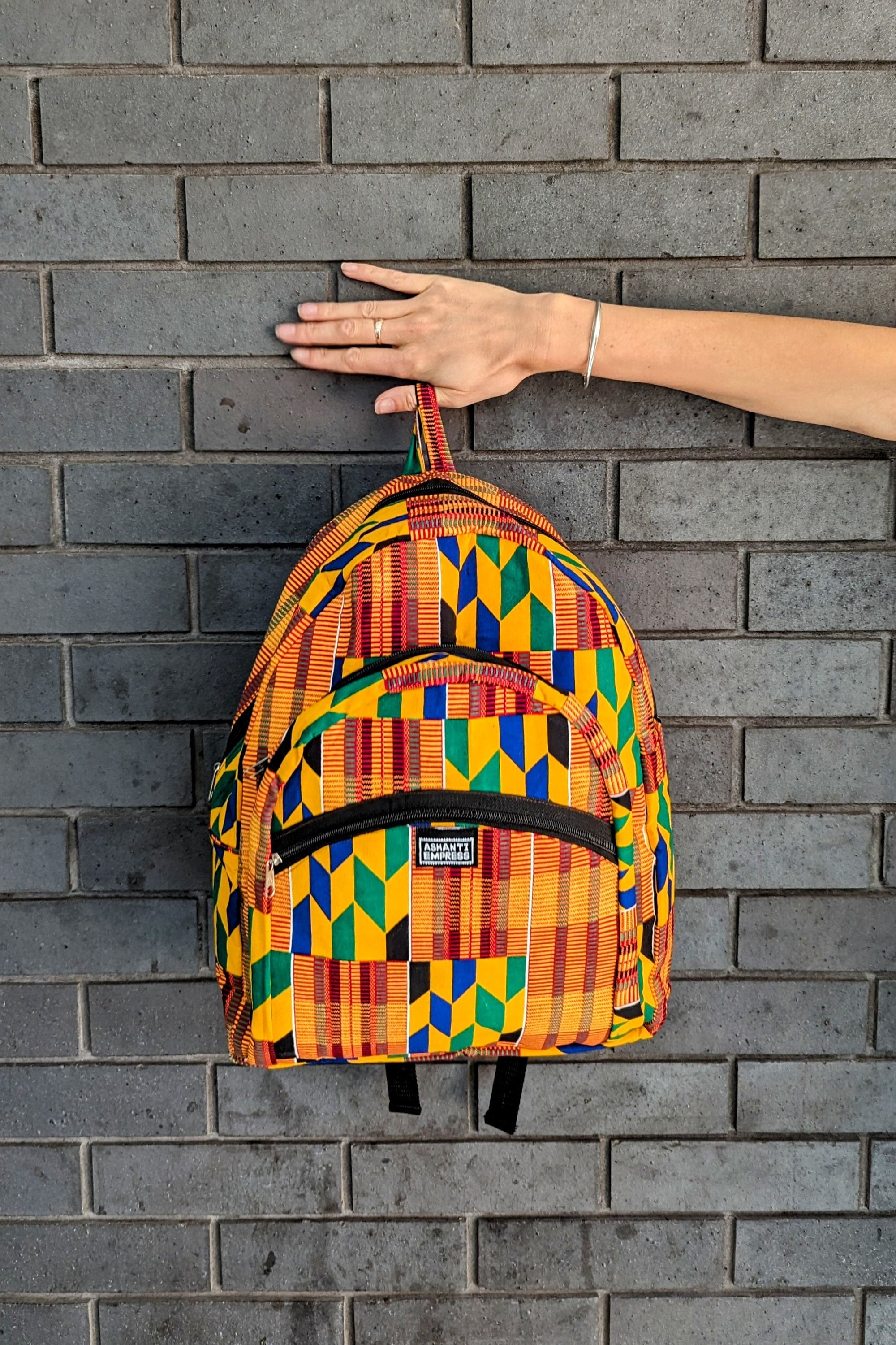 Kente Backpack, African Print Backpack, African Bags, Colourful School Bag,  Ankara Print Bag, Orange Backpack, Colourful Bag, Rucksack 