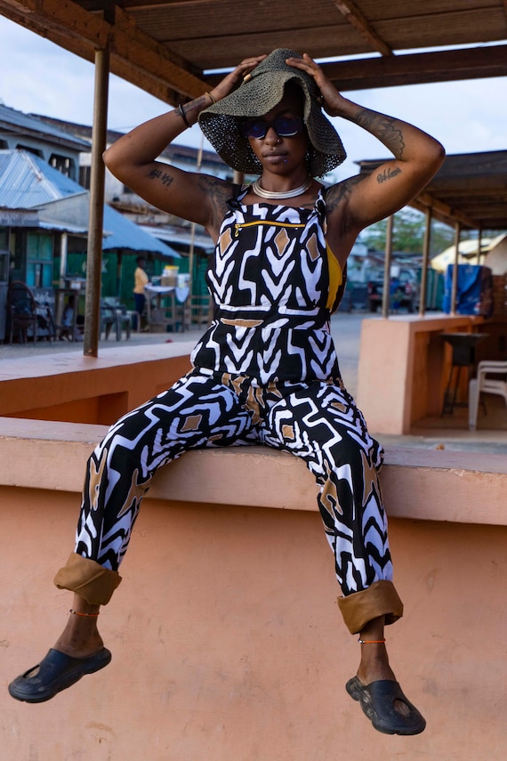 Printed dungarees womens discount