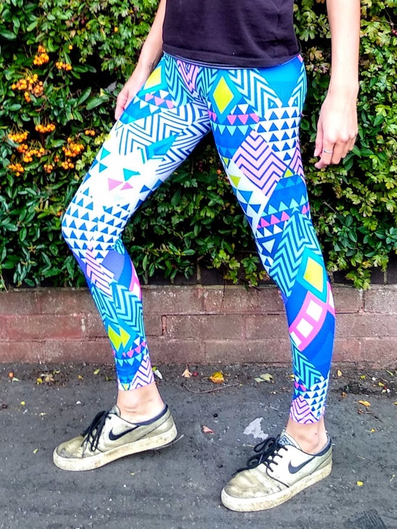 Psychedelic Leggings, Printed Leggings, High Waist Leggings, Meggings,  Festival Leggings, Colorful Leggings, Hippie Leggings, Workout Outfit -   Ireland