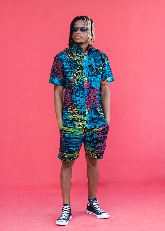 Mens Batik Shirt African Shirt Hand 
