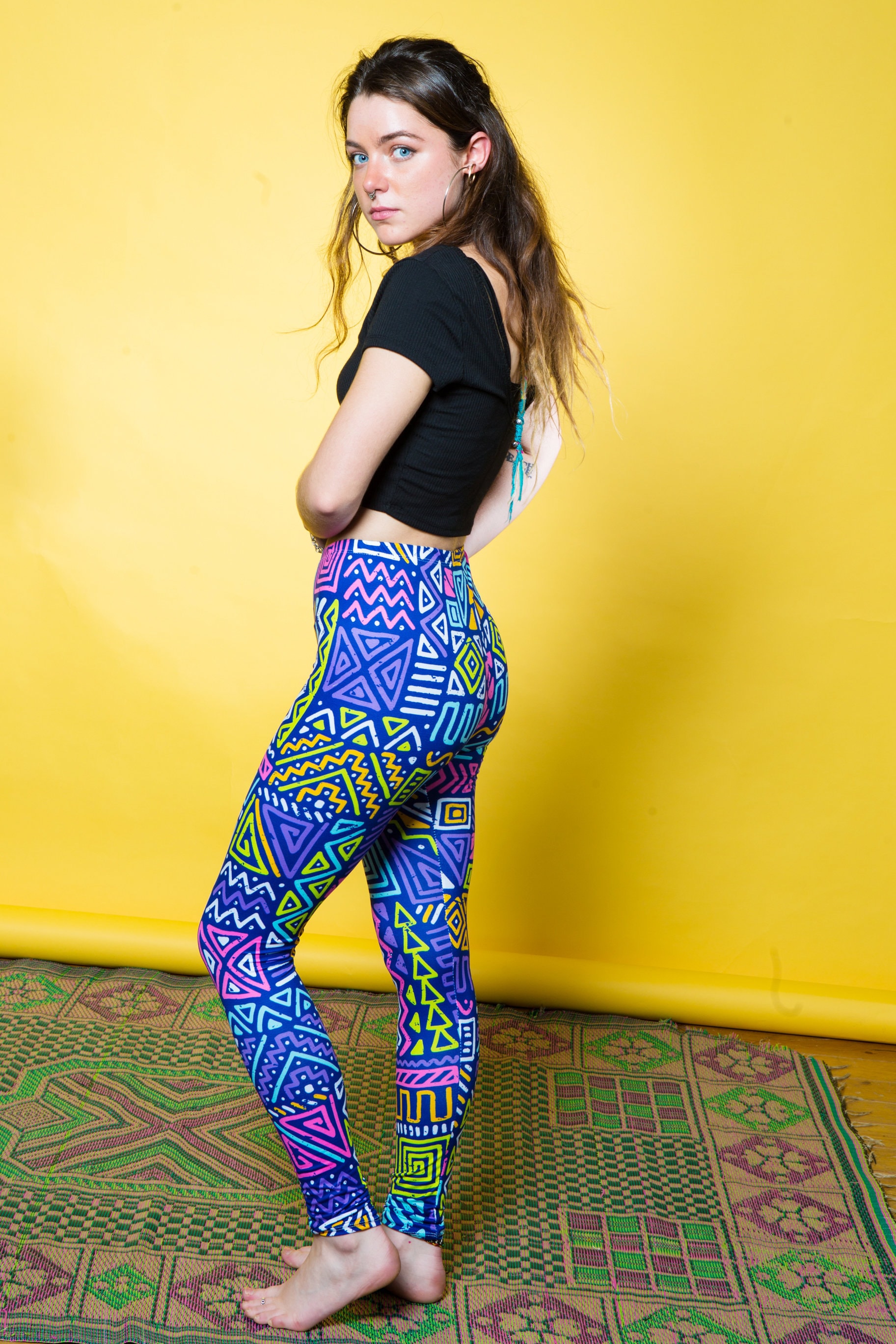 Colourful Leggings, Festival Leggings, Meggings, Yoga Pants, Pilates  Leggings, Workout Clothing, Funky Leggings, Hippie Leggings, Rave Wear -   Canada