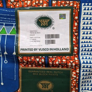 VLISCO Unique Fabric, African Fabric By The Yard, Colourful Fabric, African Wax Print, Dutch Wax, 100% Cotton, Ankara Wall Art, Quilting image 4