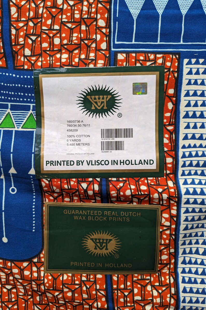 VLISCO Unique Fabric, African Fabric By The Yard, Colourful Fabric, African Wax Print, Dutch Wax, 100% Cotton, Ankara Wall Art, Quilting image 4