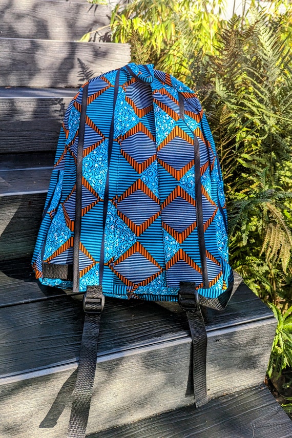 Blue Funky Backpack, African Print Backpack, African Bags, Colourful School  Bag, Ankara Bag, Festival Backpack, Colourful Bag, Blue Rucksack 