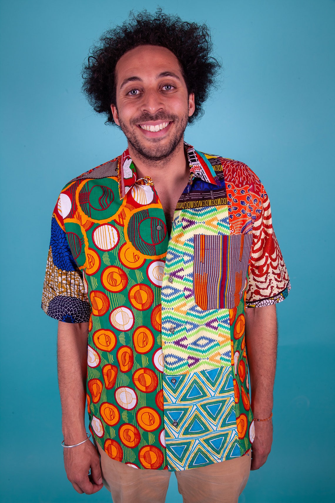 African Shirt Men Patchwork Shirt African Men Print Shirt Etsy