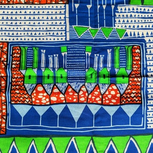 VLISCO Unique Fabric, African Fabric By The Yard, Colourful Fabric, African Wax Print, Dutch Wax, 100% Cotton, Ankara Wall Art, Quilting image 2