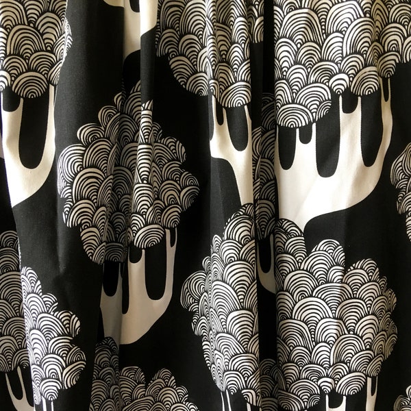 Pair of curtains in cotton fabric " KAJSAMIA" design Emma Hagman for IKEA Sweden 1999.