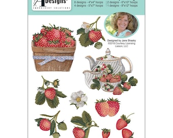 Strawberry Basket Embroidery CD by Jane Shasky