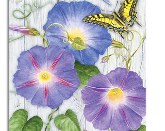 HOUSE Large Flag - "Morning Glory WELCOME" - original art by Jane Shasky