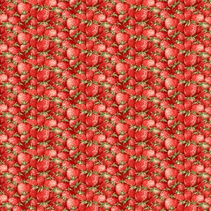 STRAWBERRY GARDEN - Packed Strawberries, red, 506-86, cotton quilt fabric by Jane Shasky for Henry Glass