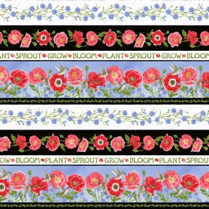 Poppy Meadows, Stripe 1989-89 by Jane Shasky for Henry Glass