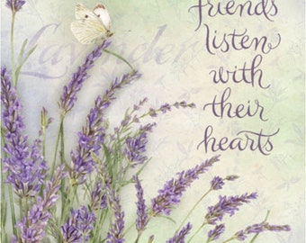 HOUSE Large Flag - "Real Friends" Lavender - original art by Jane Shasky