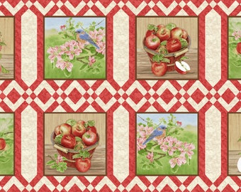 Apple Festival – Block Panel, 1517-48 by Jane Shasky for Henry Glass